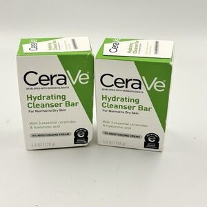 CeraVe Hydrating Cleansing Bar For Normal to Dry Skin, 4.5 Oz (Lot of 2)